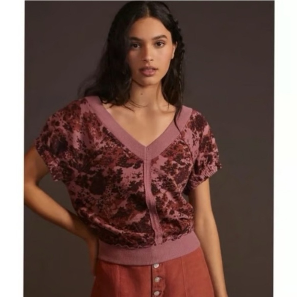 Pilcro Mauve and Black Patterned Top